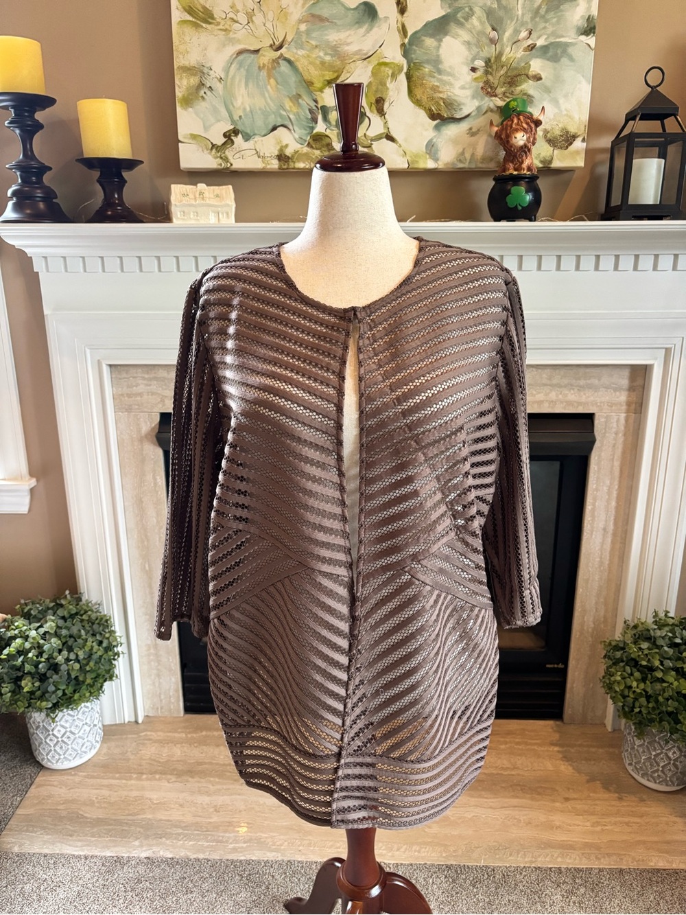 *NEW* CHICO's Travelers Novelty Strip Jacket -Size 4 (US 20/22) - Picture 3 of 8